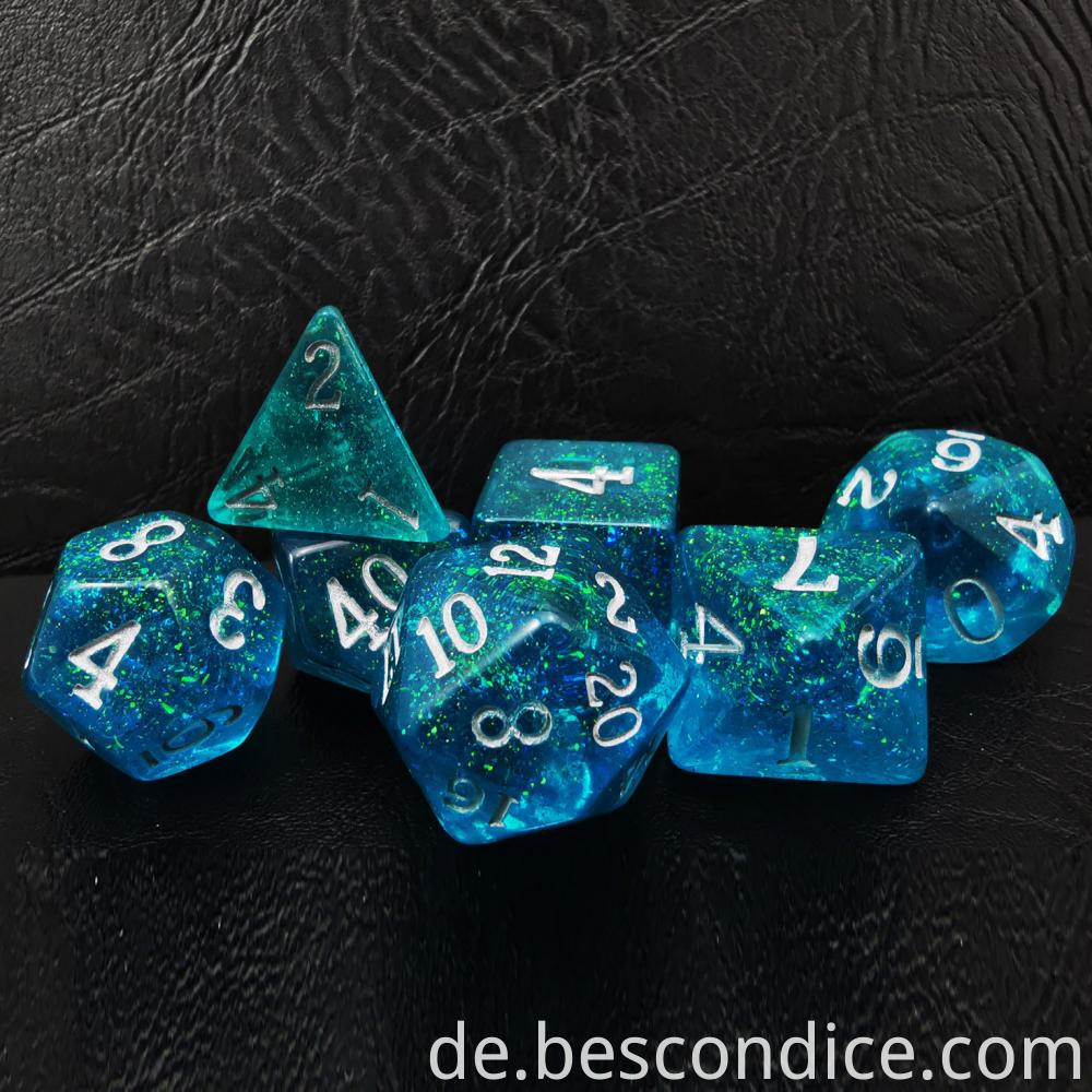 Blue Sparkling Shimmery Rpg Game Dice 2